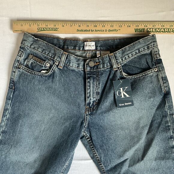 Calvin Klein Size 11 Low Rise Boot Cut 12oz Sandblast Denim 33" Inseam - Picture 3 of 9